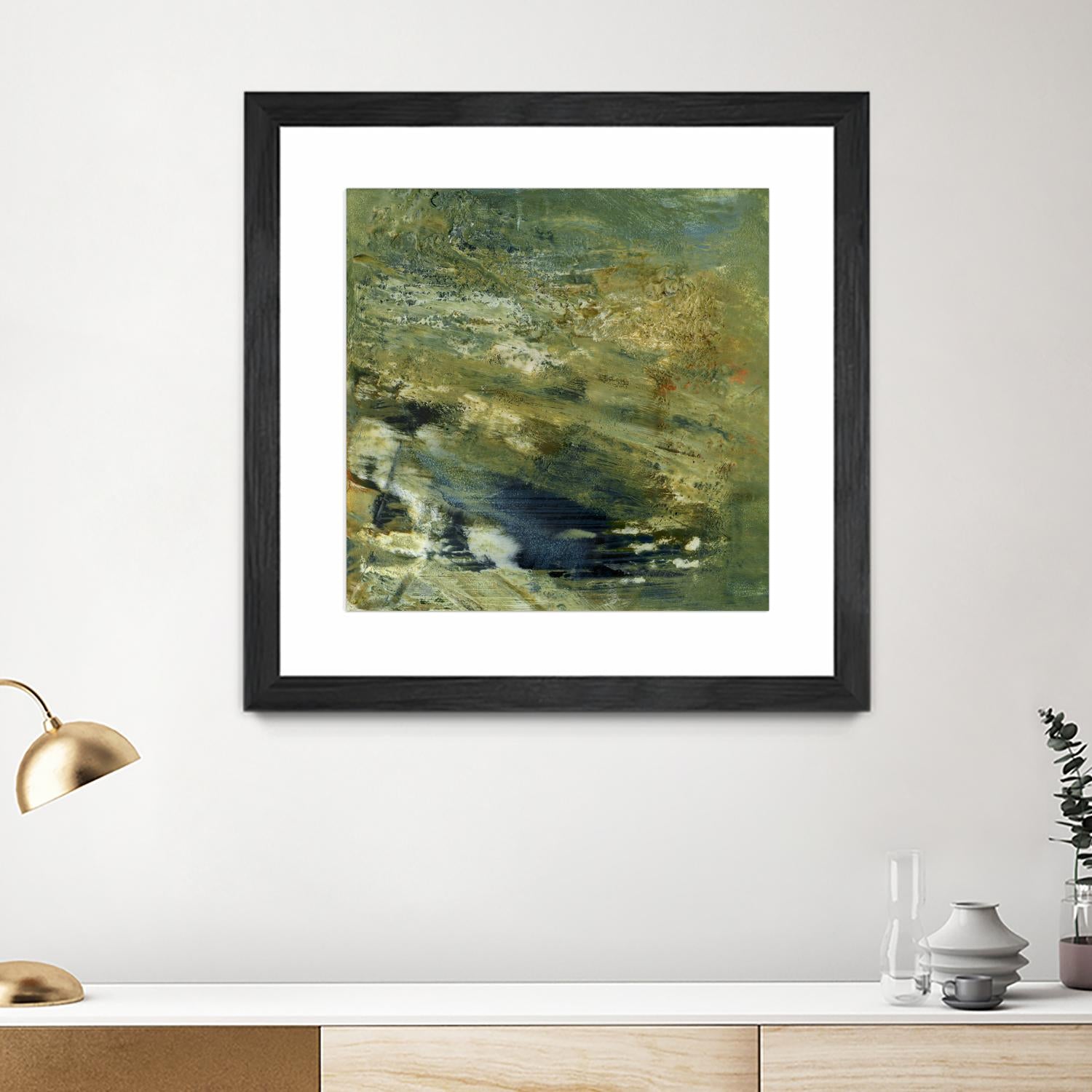 Encaustic Tile in Green VI by Sharon Gordon on GIANT ART - green abstract abstract