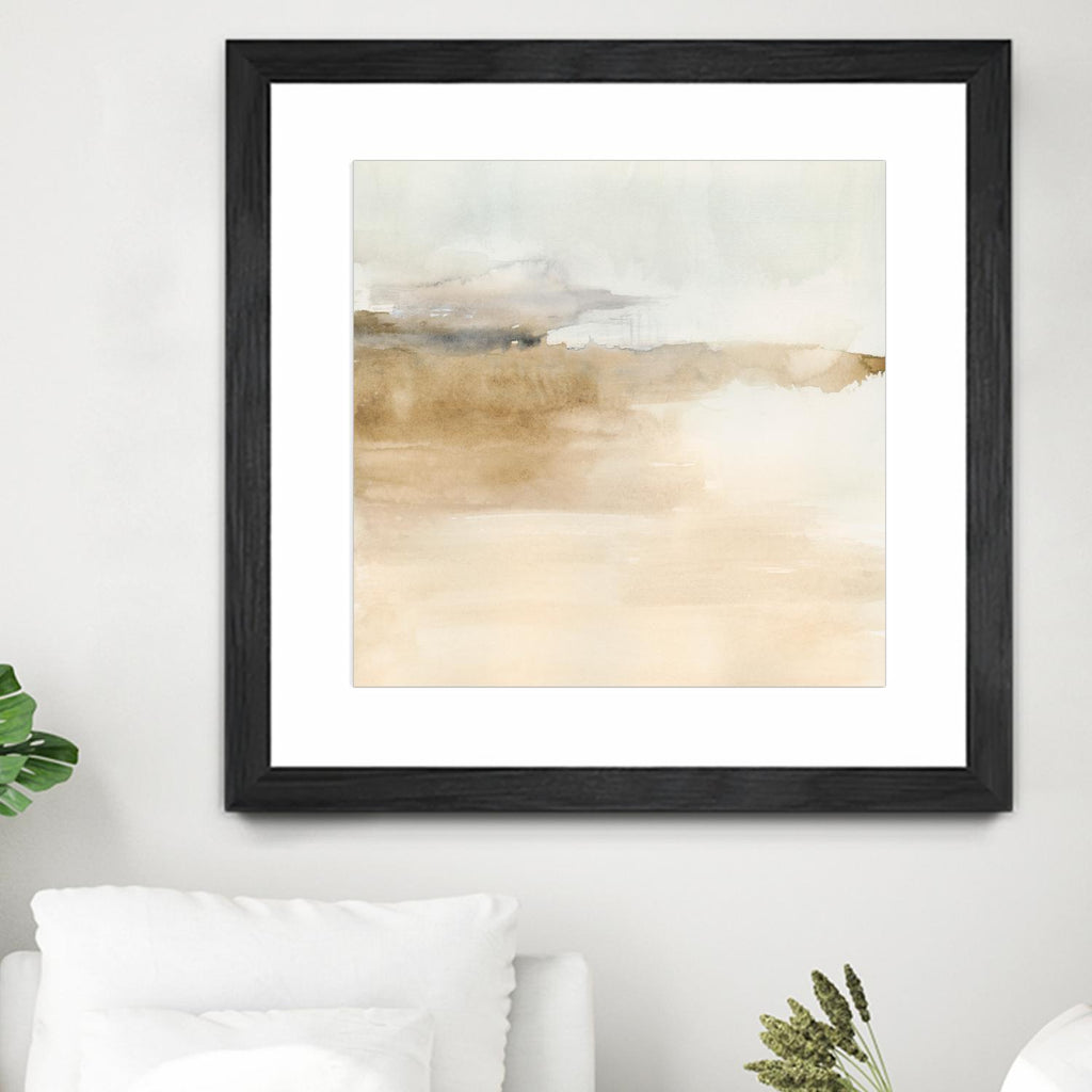 Cinnamon Shores II by Victoria Barnes on GIANT ART - beige coastal tropical abstract