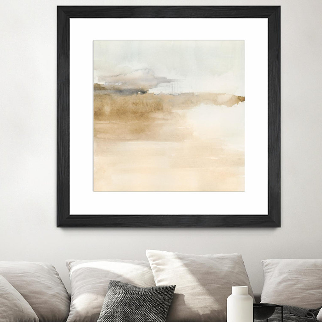 Cinnamon Shores II by Victoria Barnes on GIANT ART - beige coastal tropical abstract