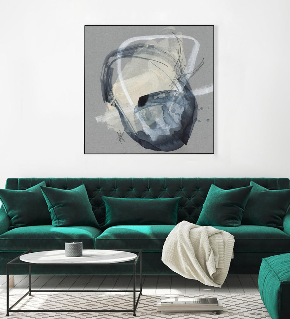 Tandem Loops I by Jennifer Goldberger on GIANT ART - beige watercolour abstract