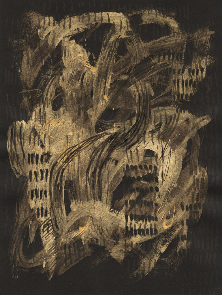 Velocity de Lori Arbel sur GIANT ART - abstraction dorée