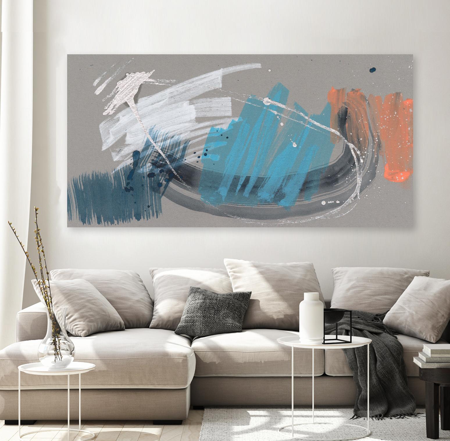 Whimsical Marks I by Jennifer Goldberger on GIANT ART - blue abstract abstract