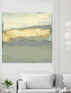 Sage & Gold Swipe I by Jennifer Goldberger on GIANT ART - gold abstract abstract