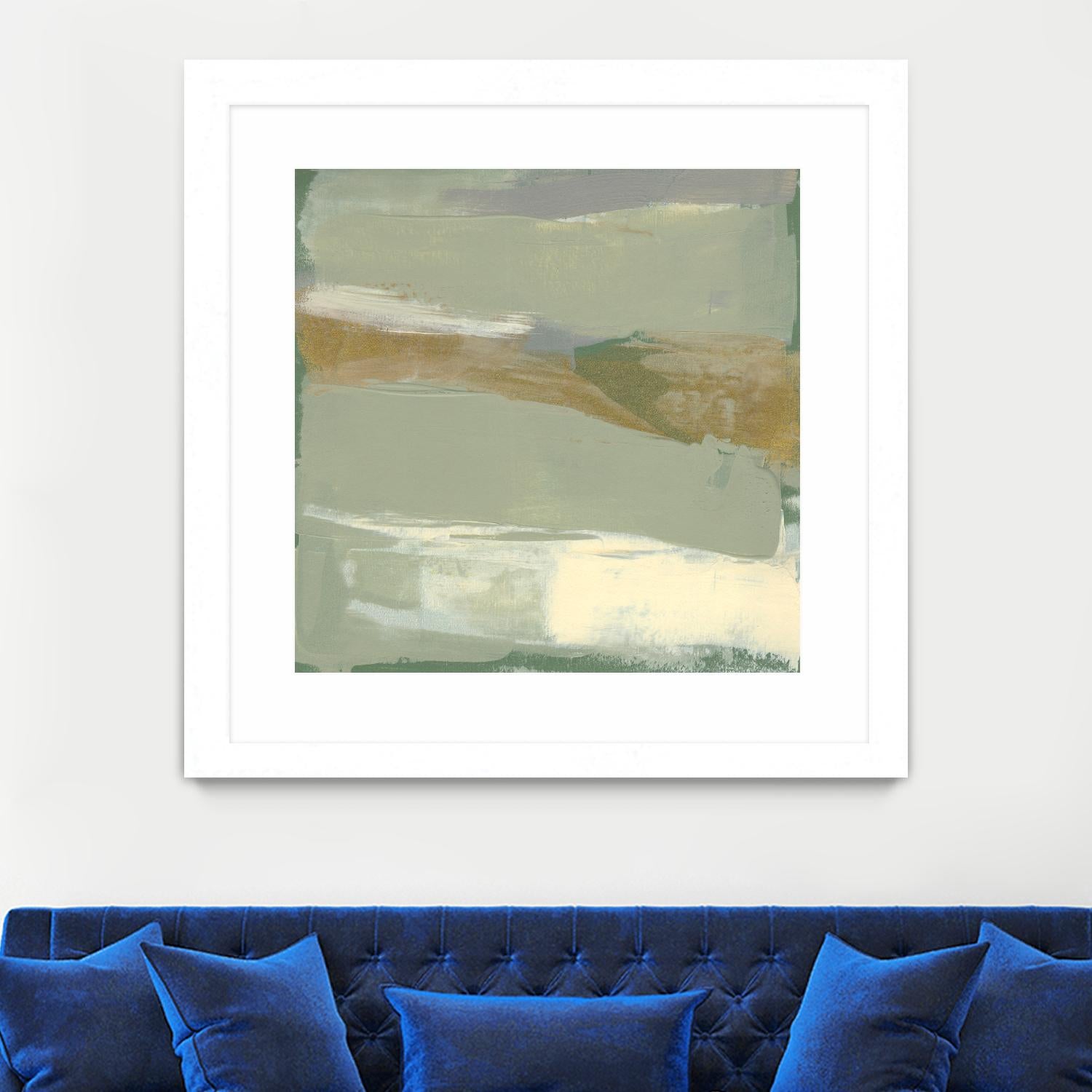 Sage & Gold Swipe III by Jennifer Goldberger on GIANT ART - green abstract abstract 