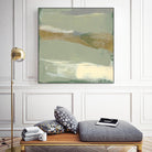 Sage & Gold Swipe III by Jennifer Goldberger on GIANT ART - green abstract abstract 