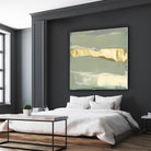 Sage & Gold Swipe III by Jennifer Goldberger on GIANT ART - gold abstract abstract