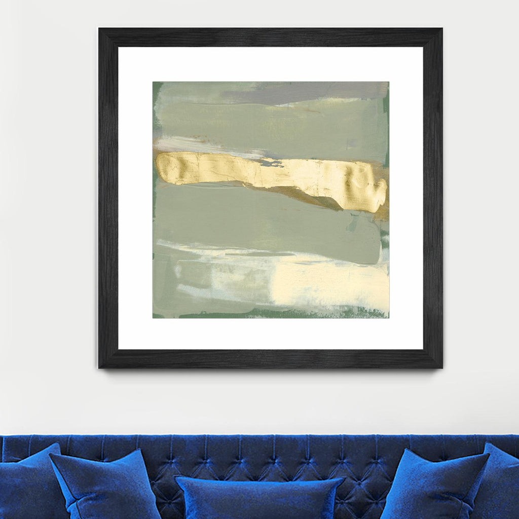 Sage & Gold Swipe III by Jennifer Goldberger on GIANT ART - gold abstract abstract