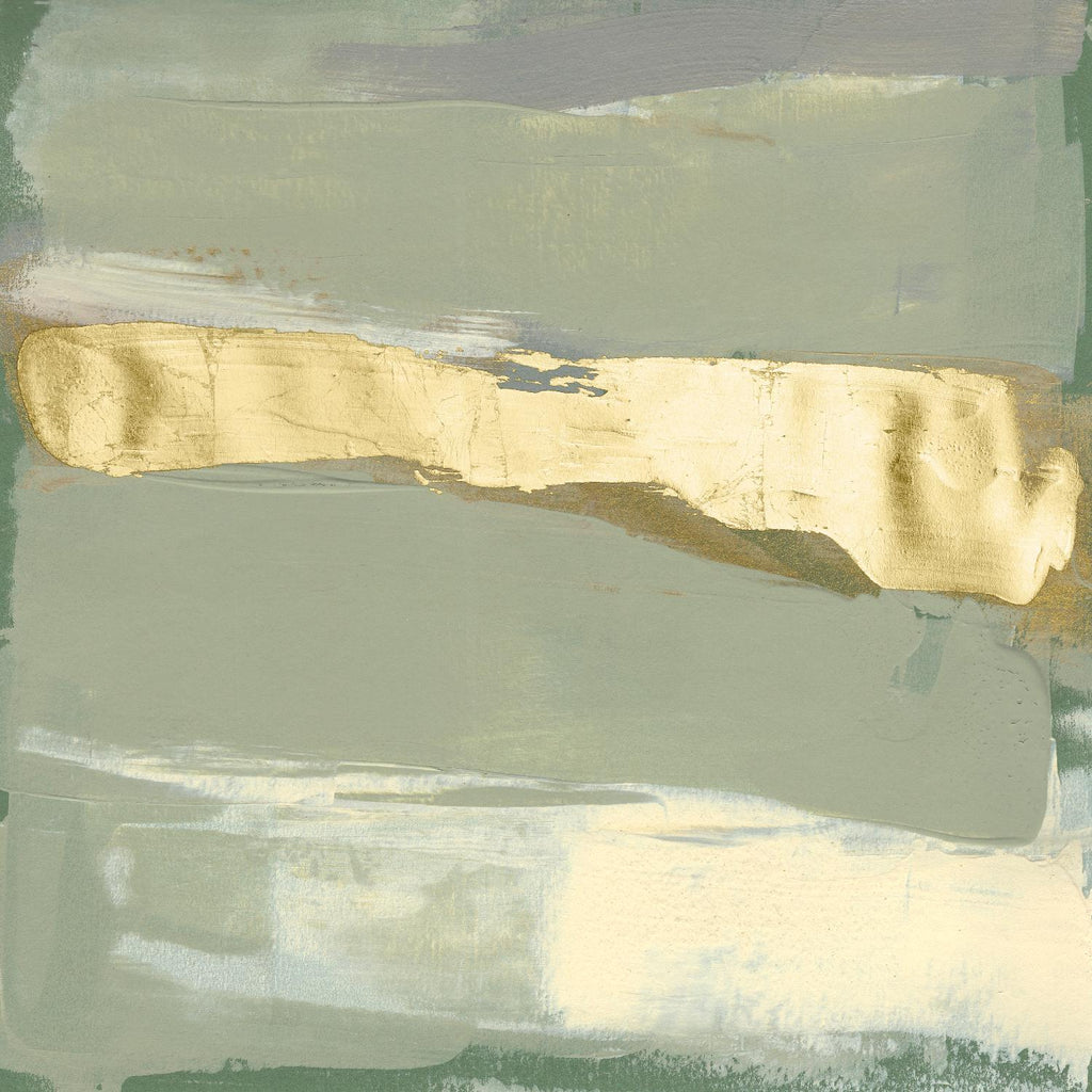 Sage & Gold Swipe III de Jennifer Goldberger sur GIANT ART - abstraction dorée