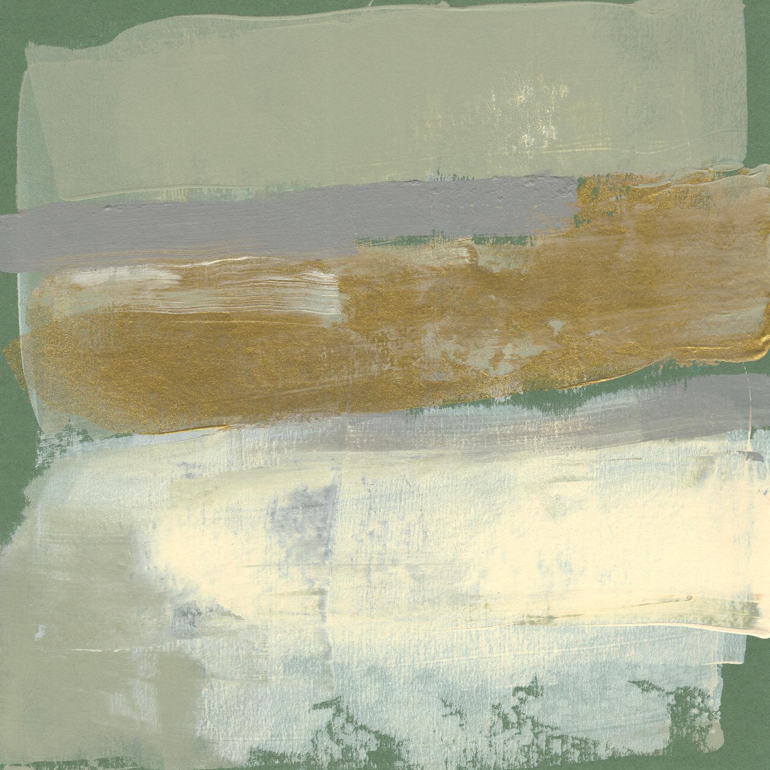 Sage & Gold Swipe IV de Jennifer Goldberger sur GIANT ART - abstraction dorée