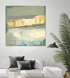 Sage & Gold Swipe IV by Jennifer Goldberger on GIANT ART - gold abstract abstract