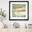 Sage & Gold Swipe IV by Jennifer Goldberger on GIANT ART - gold abstract abstract