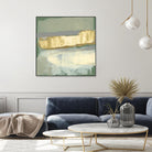 Sage & Gold Swipe IV by Jennifer Goldberger on GIANT ART - gold abstract abstract