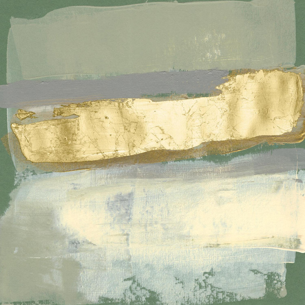 Sage & Gold Swipe IV de Jennifer Goldberger sur GIANT ART - abstraction dorée