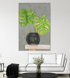 Frond in Vase I by Jennifer Goldberger on GIANT ART - beige botanicals plant