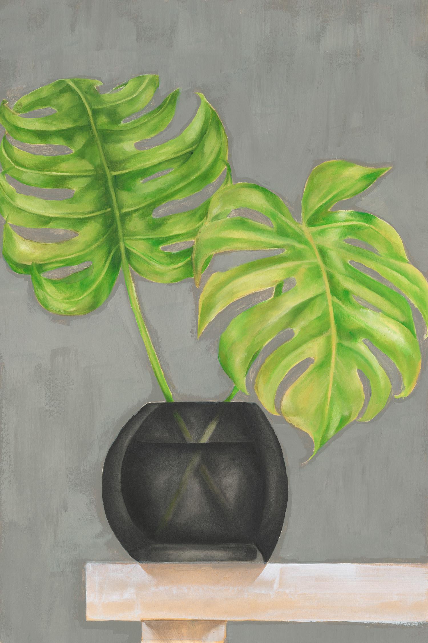 Fronde dans un vase I par Jennifer Goldberger sur GIANT ART - plante botanique beige