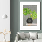 Frond in Vase I by Jennifer Goldberger on GIANT ART - beige botanicals plant