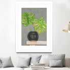 Frond in Vase I by Jennifer Goldberger on GIANT ART - beige botanicals plant