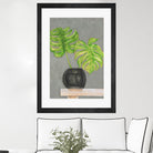 Frond in Vase I by Jennifer Goldberger on GIANT ART - beige botanicals plant