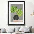 Frond in Vase I by Jennifer Goldberger on GIANT ART - beige botanicals plant