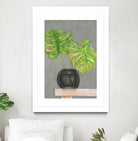 Frond in Vase I by Jennifer Goldberger on GIANT ART - beige botanicals plant