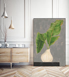 Frond in Vase III by Jennifer Goldberger on GIANT ART - beige botanicals abstract 