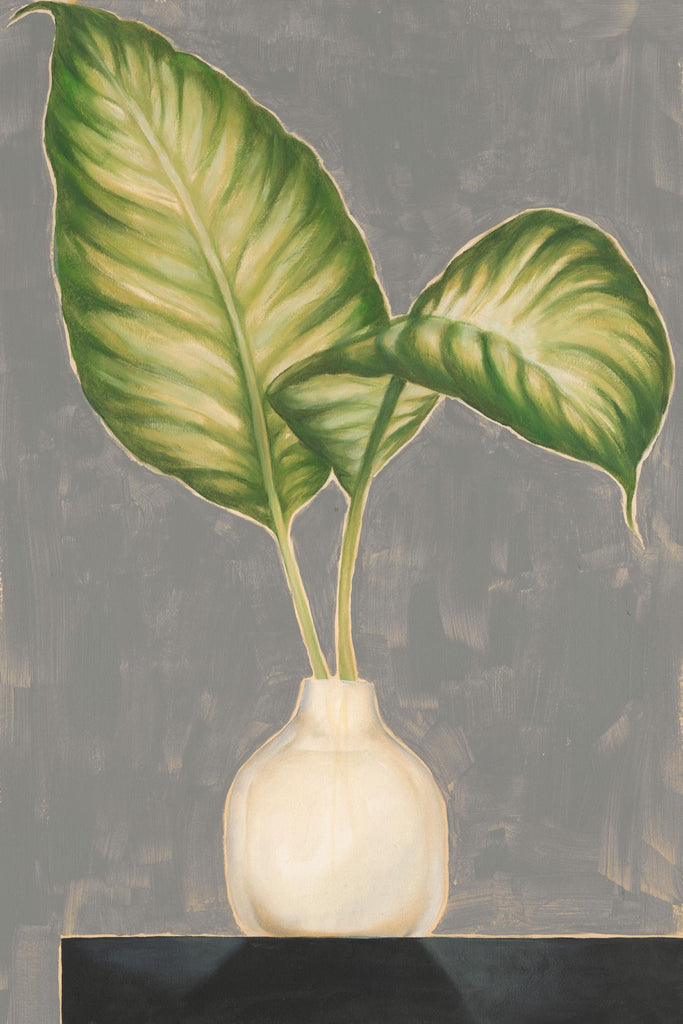 Fronde dans un vase IV par Jennifer Goldberger sur GIANT ART - plante botanique beige