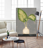 Frond in Vase IV by Jennifer Goldberger on GIANT ART - beige botanicals plant