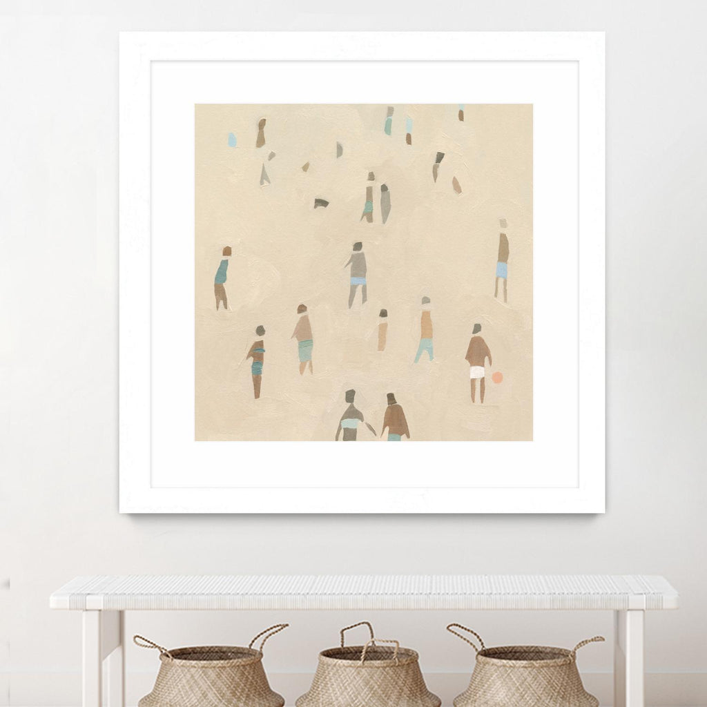 Beach Goer IV by Emma Caroline on GIANT ART - beige coastal tropical abstract