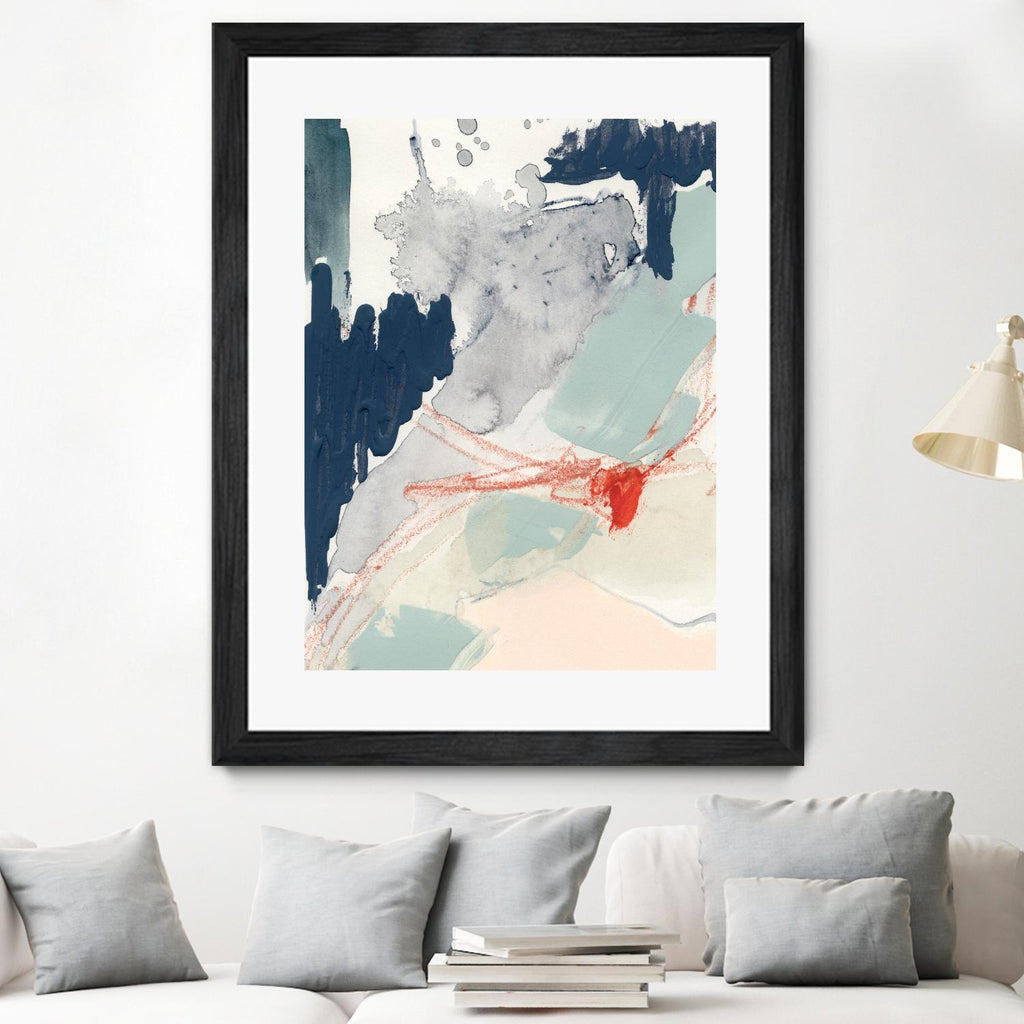 Ash Blue & Crimson I by Victoria Barnes on GIANT ART - orange abstract abstract