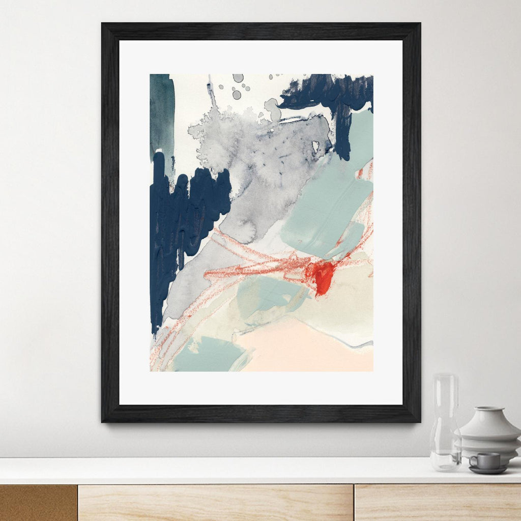 Ash Blue & Crimson I by Victoria Barnes on GIANT ART - orange abstract abstract