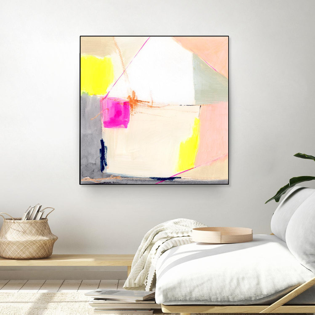Hot Pink Patch I by Victoria Barnes on GIANT ART - beige abstract abstract