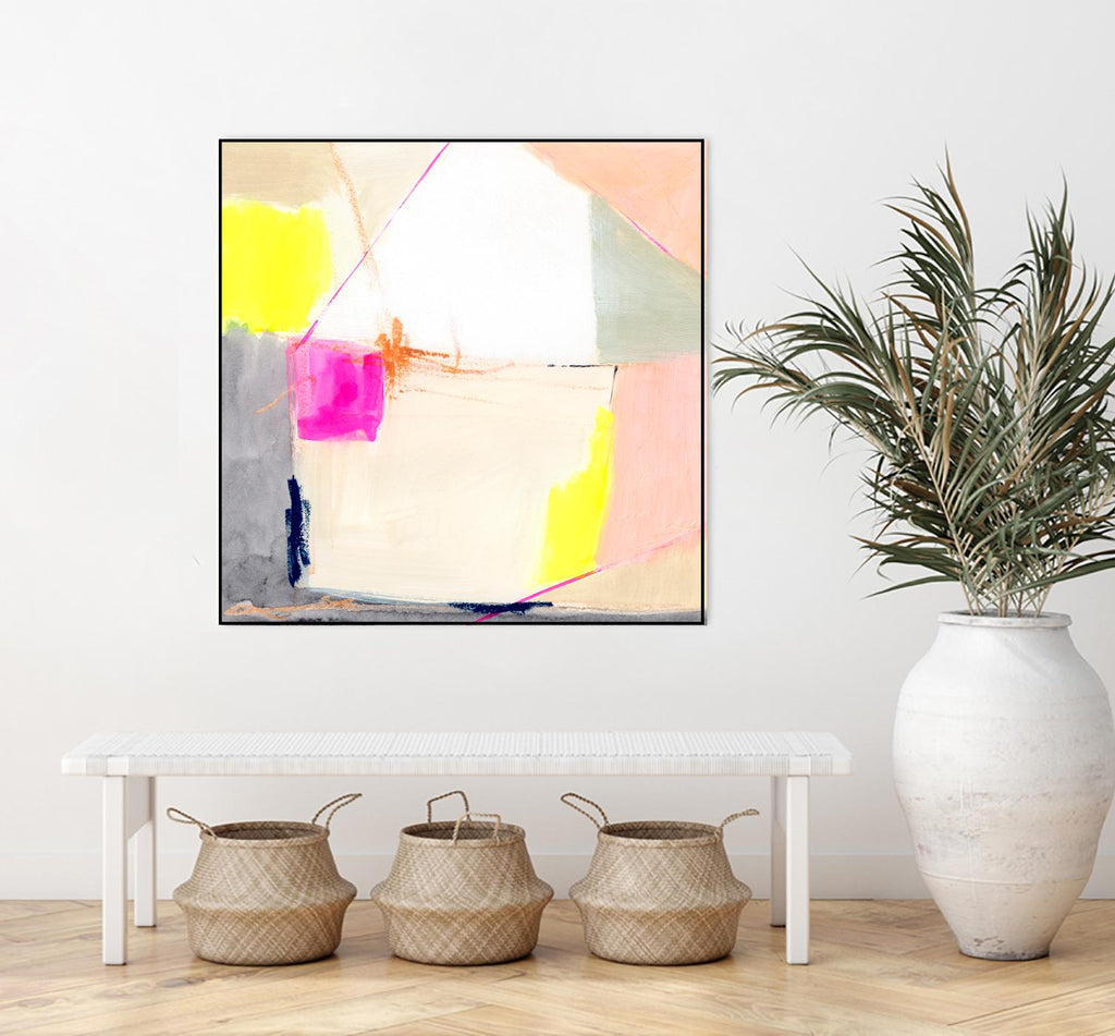 Hot Pink Patch I by Victoria Barnes on GIANT ART - beige abstract abstract