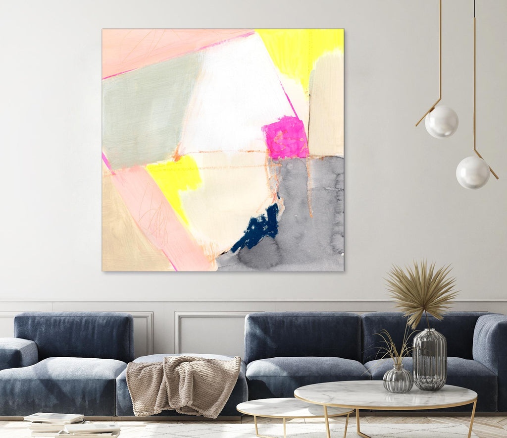 Hot Pink Patch II by Victoria Barnes on GIANT ART - beige abstract abstract