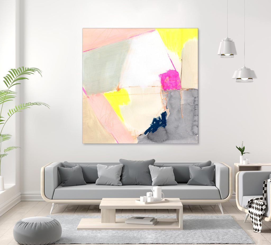 Hot Pink Patch II by Victoria Barnes on GIANT ART - beige abstract abstract
