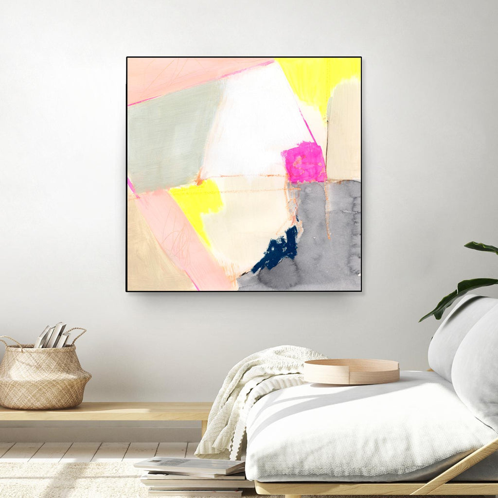 Hot Pink Patch II par Victoria Barnes sur GIANT ART - abstrait beige