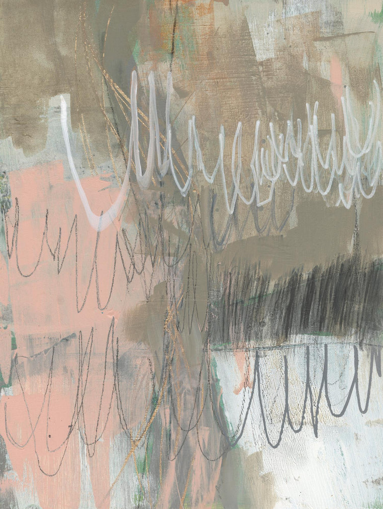 Twombly Script II par Jennifer Goldberger sur GIANT ART - abstrait rose