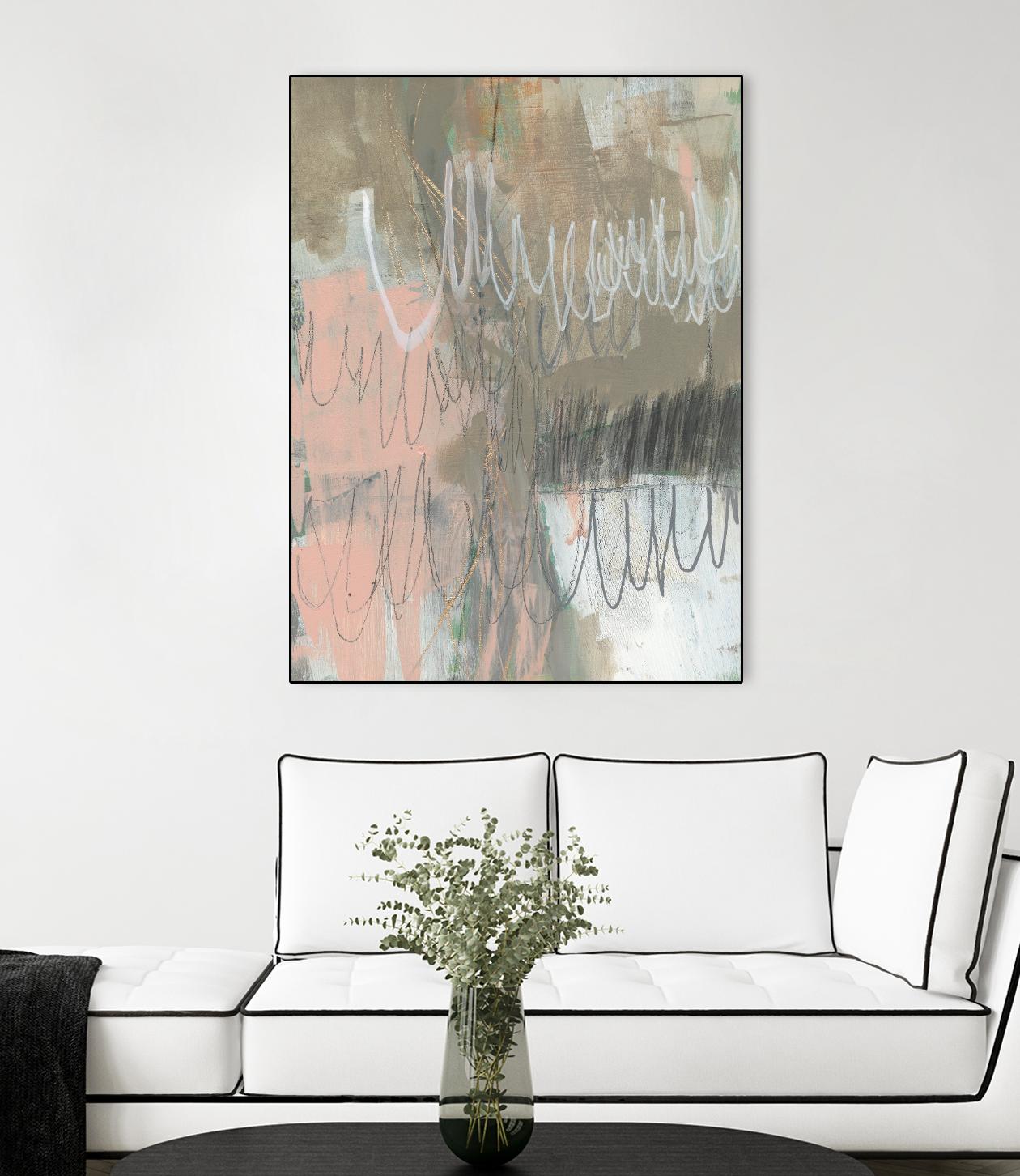 Twombly Script II by Jennifer Goldberger on GIANT ART - pink abstract abstract
