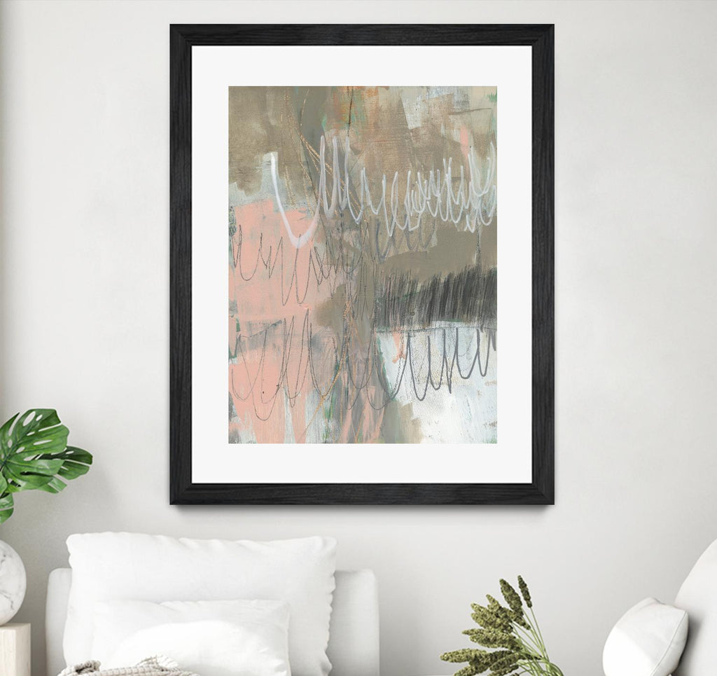 Twombly Script II by Jennifer Goldberger on GIANT ART - pink abstract abstract
