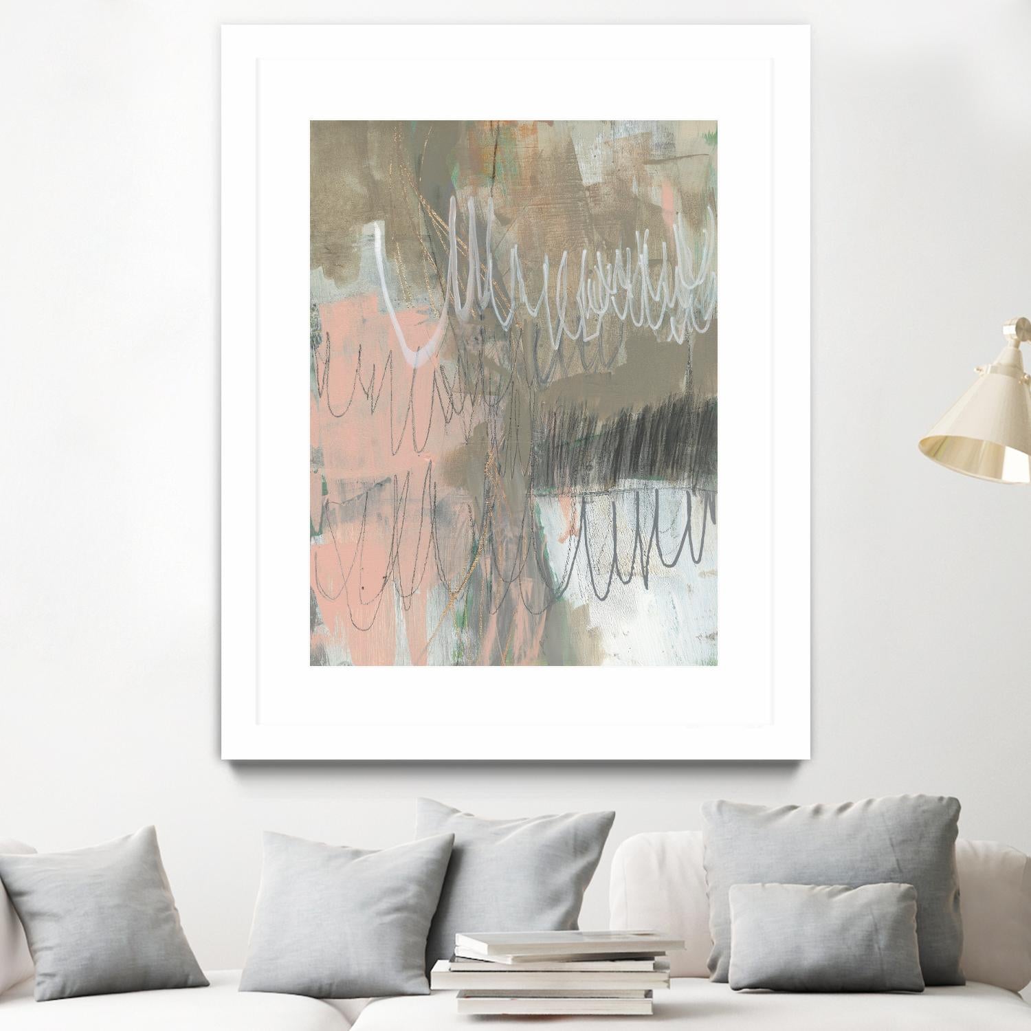 Twombly Script II by Jennifer Goldberger on GIANT ART - pink abstract abstract