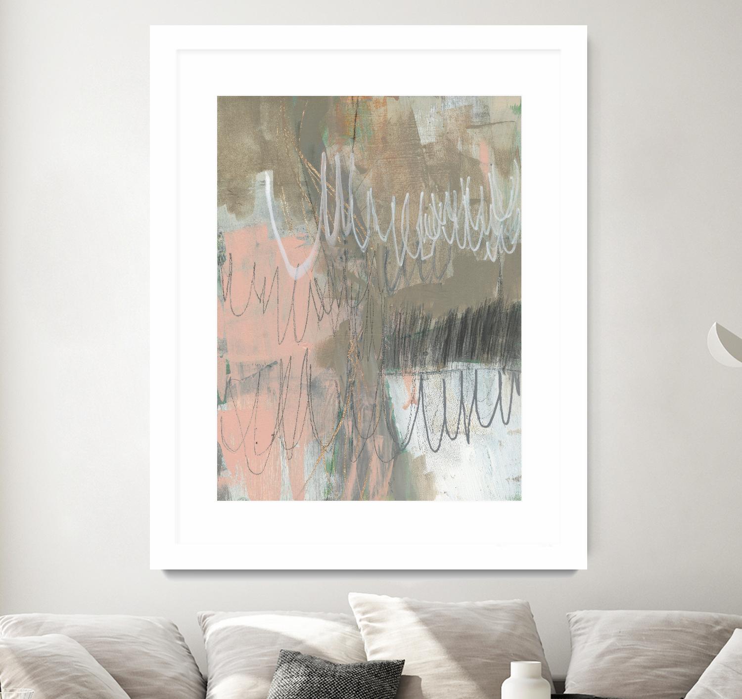 Twombly Script II by Jennifer Goldberger on GIANT ART - pink abstract abstract