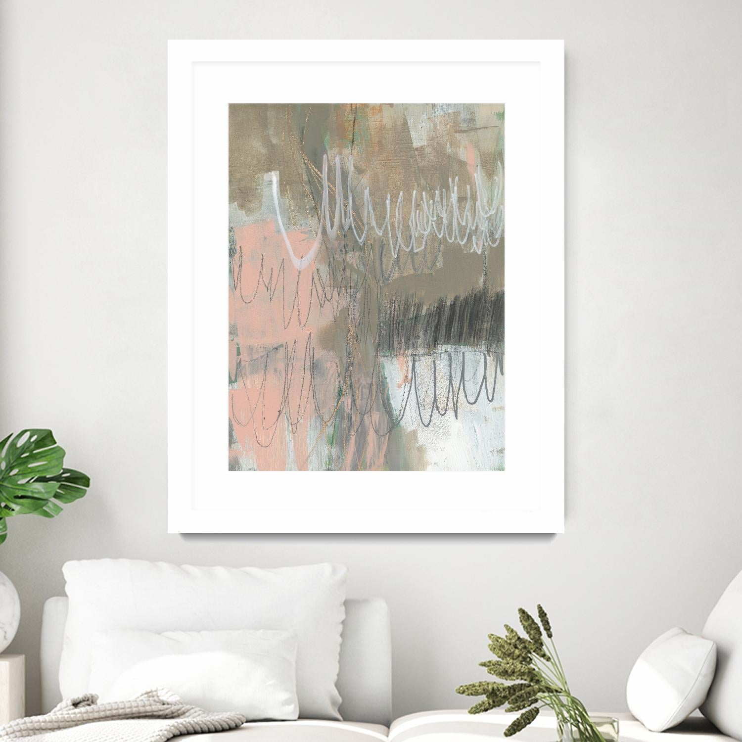 Twombly Script II by Jennifer Goldberger on GIANT ART - pink abstract abstract