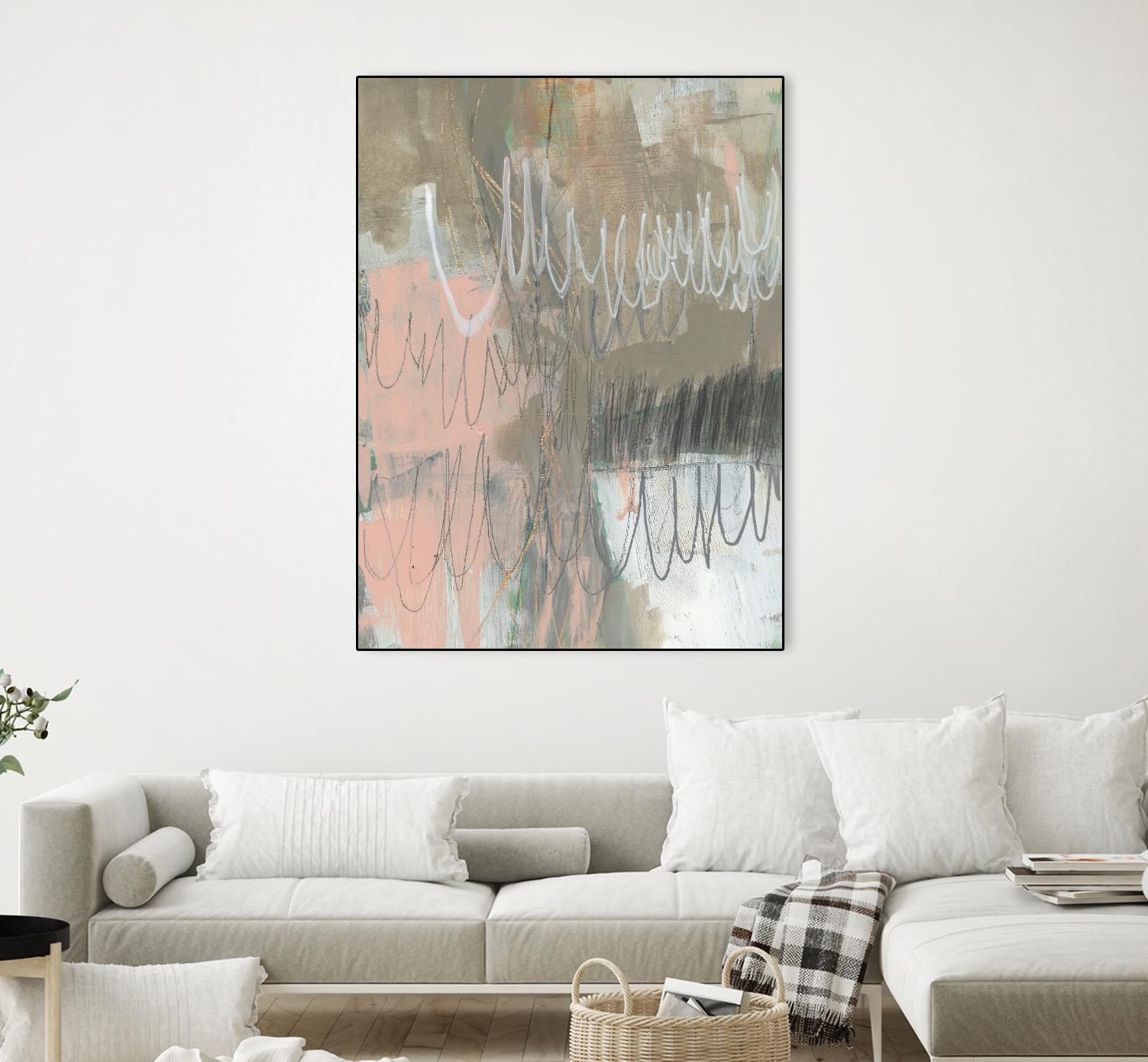 Twombly Script II by Jennifer Goldberger on GIANT ART - pink abstract abstract