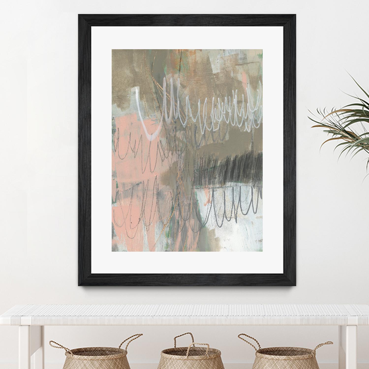 Twombly Script II by Jennifer Goldberger on GIANT ART - pink abstract abstract