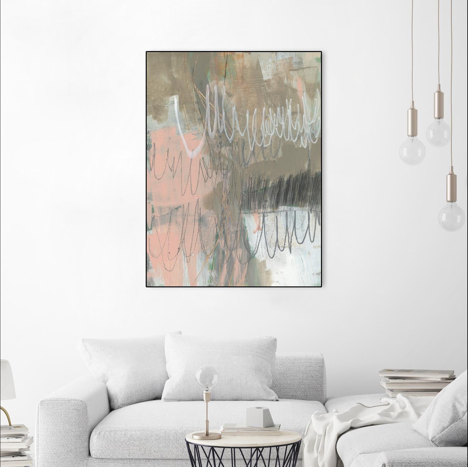 Twombly Script II by Jennifer Goldberger on GIANT ART - pink abstract abstract