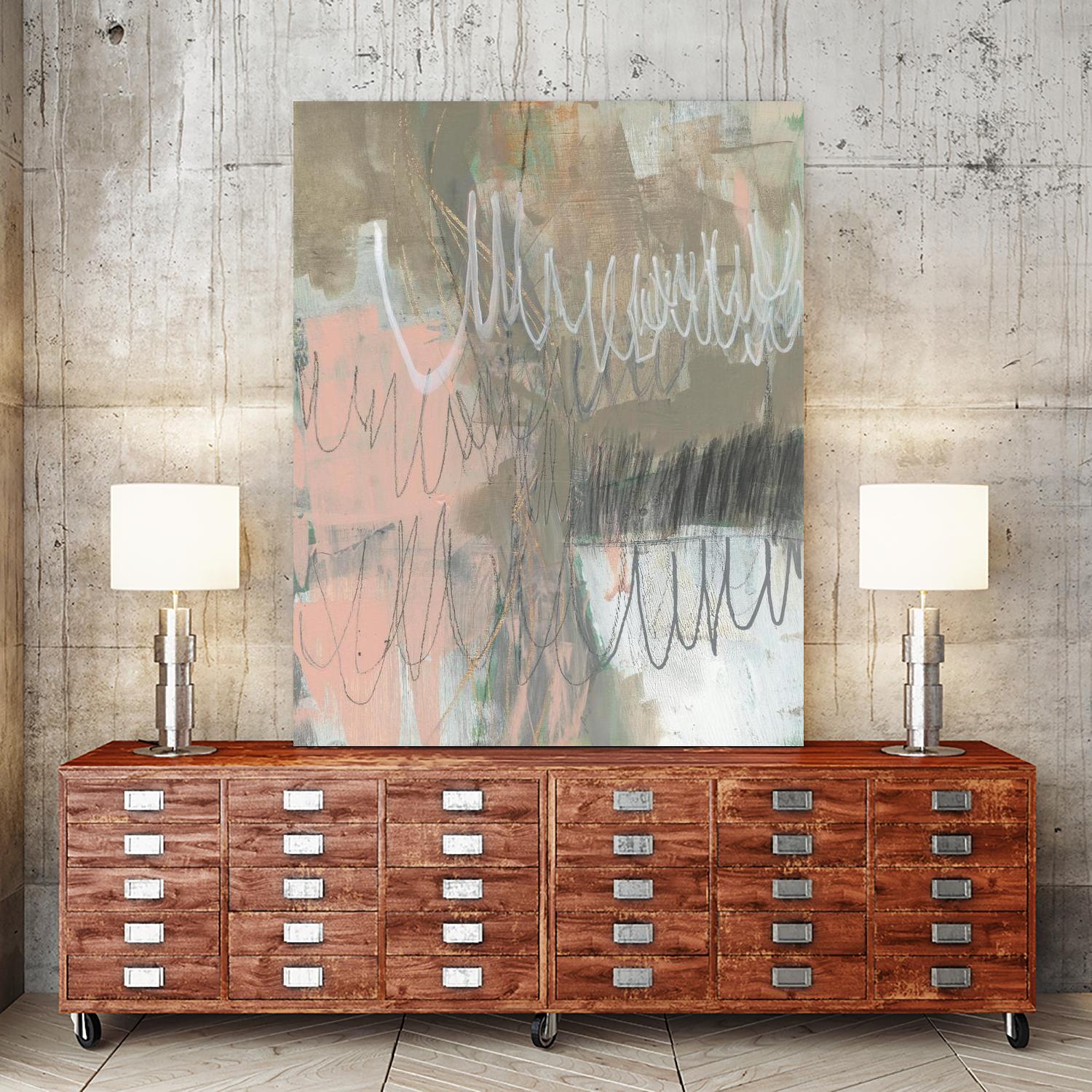 Twombly Script II by Jennifer Goldberger on GIANT ART - pink abstract abstract