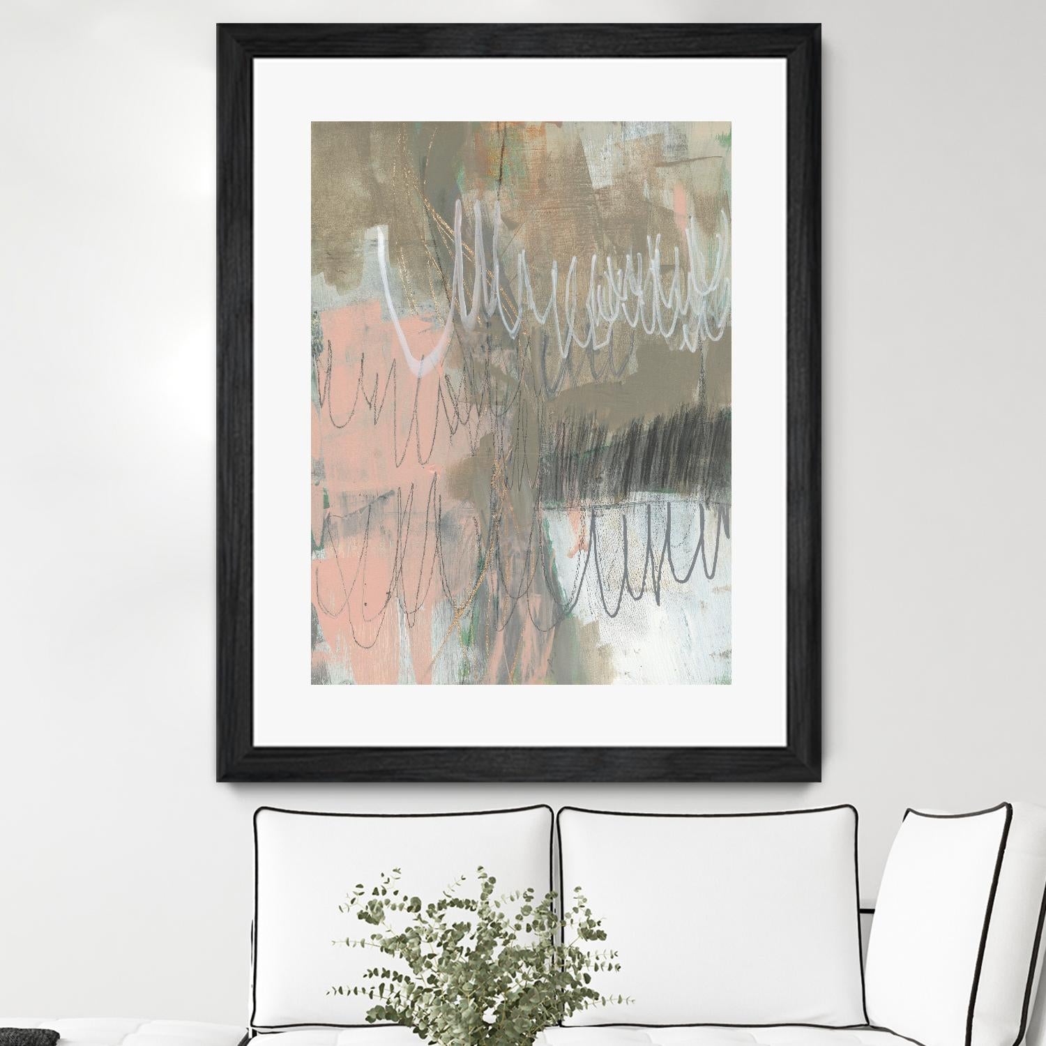 Twombly Script II by Jennifer Goldberger on GIANT ART - pink abstract abstract