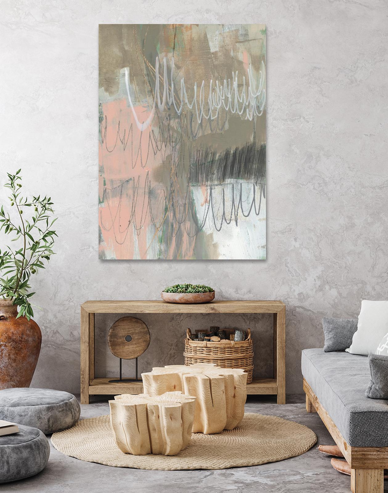 Twombly Script II by Jennifer Goldberger on GIANT ART - pink abstract abstract