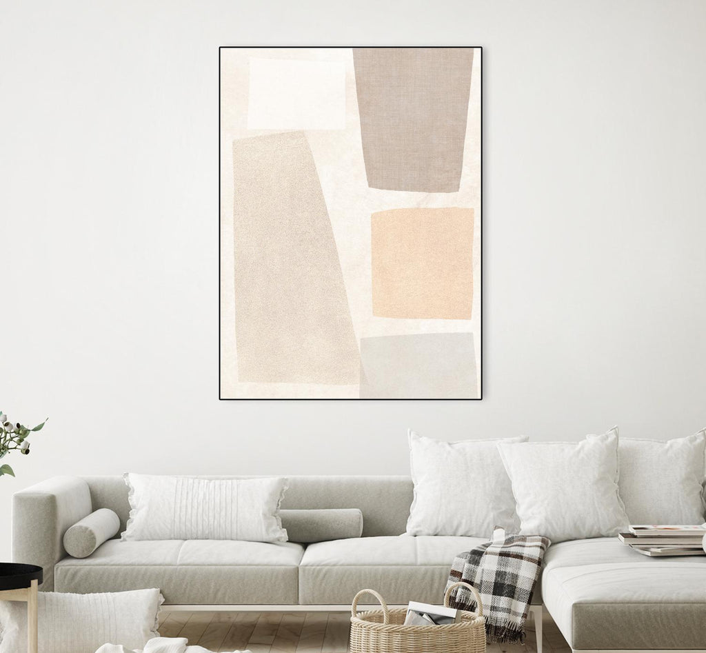 Block Magnetism I by June Vess on GIANT ART - beige abstract abstract