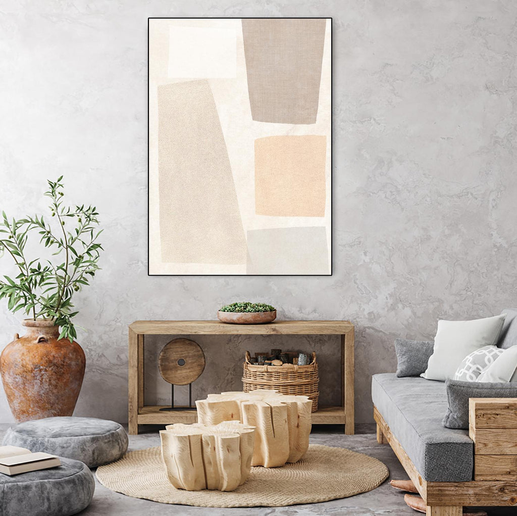 Block Magnetism I by June Vess on GIANT ART - beige abstract abstract
