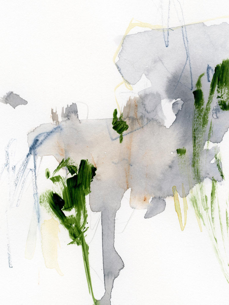 Green and Grey II par Victoria Barnes sur GIANT ART - vert abstrait abstrait 